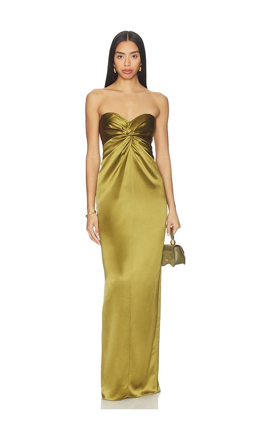retrofete olivine dress in olive. - size l (also in xs, s)