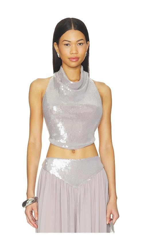 retrofete pyna sequin top in grey. - size l (also in xs, s, m, xl)