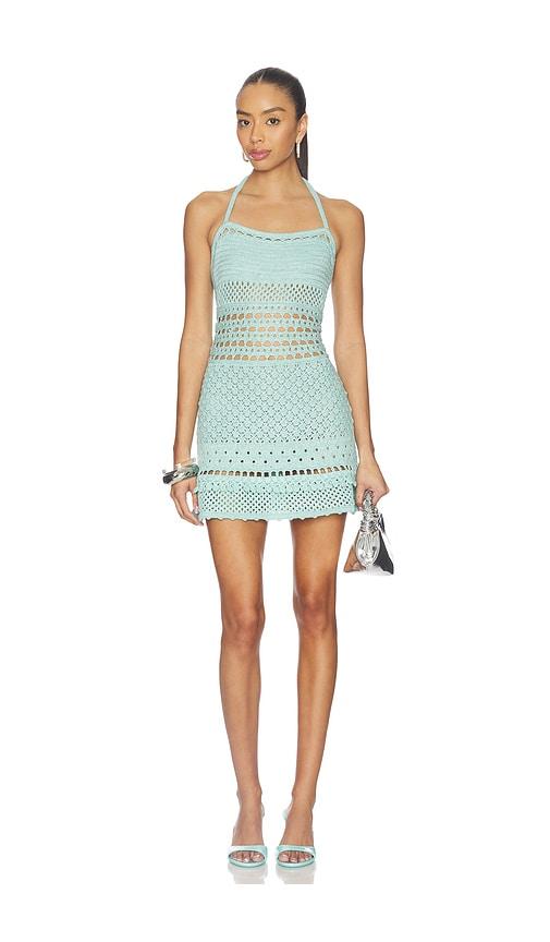 retrofete saffy crochet dress in blue. - size l (also in m, xl)