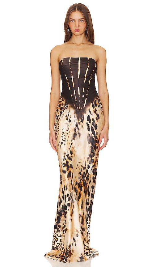 retrofete shayna silk dress in neutral. - size l (also in m)