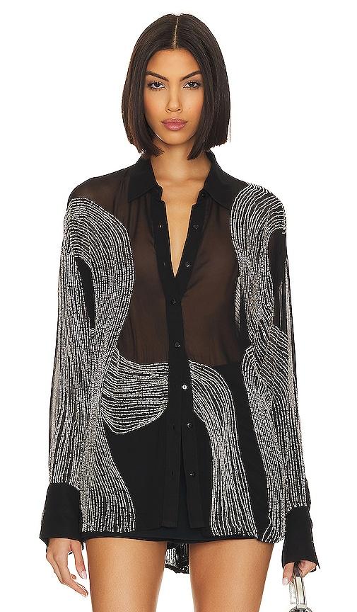 retrofete siren shirt in black. - size s (also in xs)