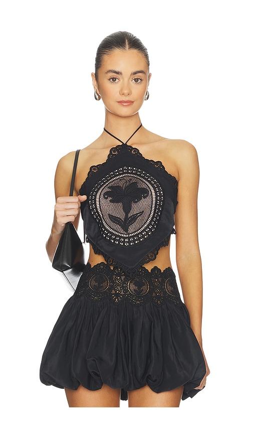 retrofete summer top in black. - size l (also in xs, m)