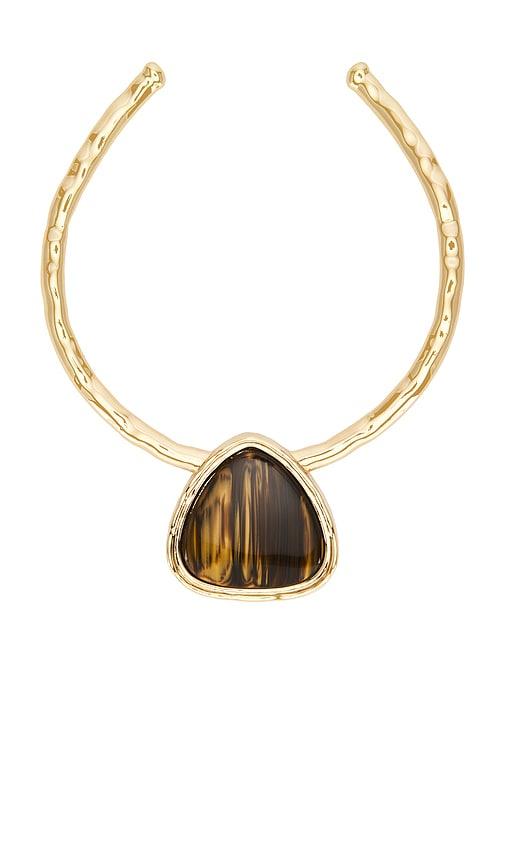 retrofete sunset necklace in metallic gold,brown.