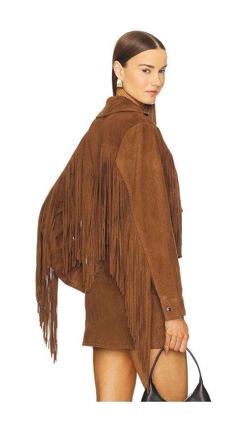 retrofete vonda suede jacket in brown. - size l (also in m)