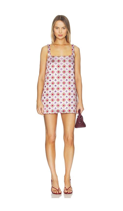 retrofete zephyra dress in lavender geometric tile in lavender. - size xl (also in xs)