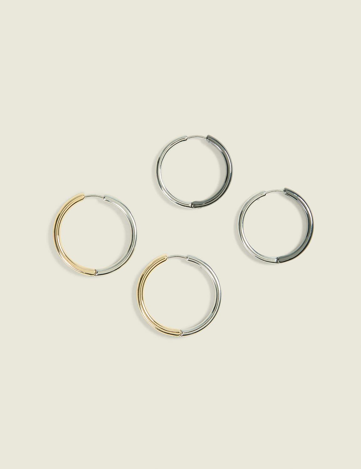 reversible mixed metal hoop 2-pack