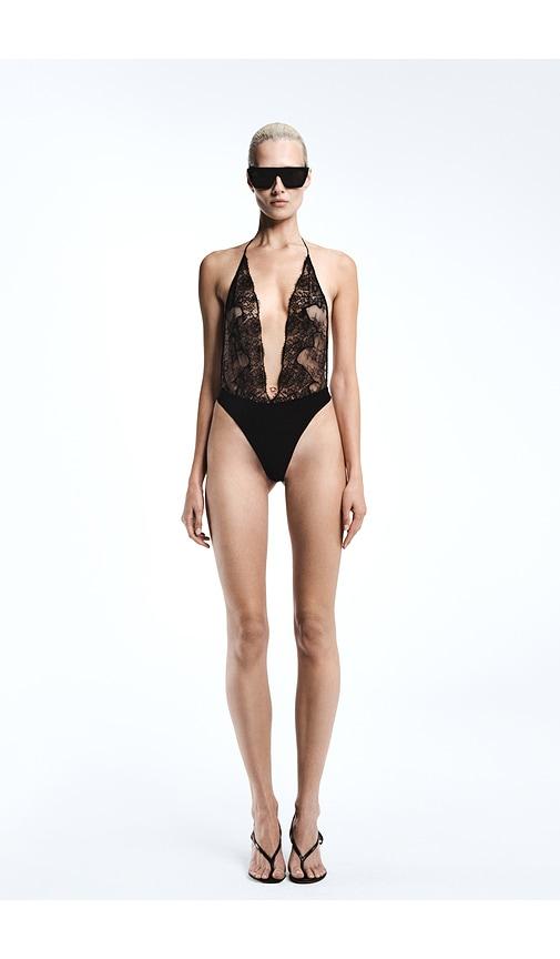 revolve los angeles alouette bodysuit in black. - size l (also in s, xs, m, xl)