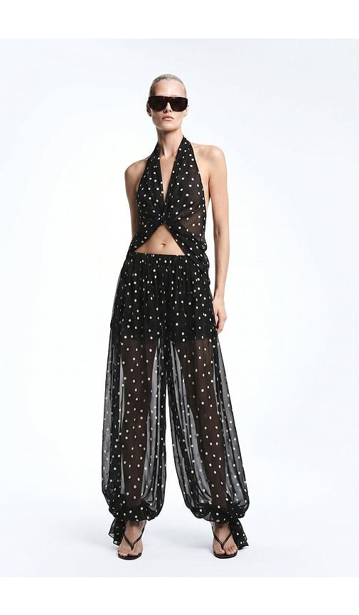revolve los angeles benoit silk pant in black. - size l (also in s, xs, m, xl)