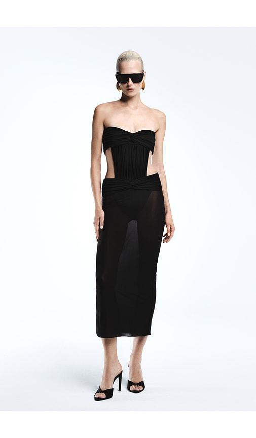 revolve los angeles colette midi dress in black. - size l (also in xs, xxs, s, m, xl)