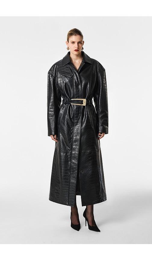 revolve los angeles nikita leather coat in black. - size l (also in s, xs, m)