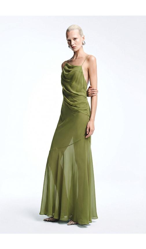 revolve los angeles siagre silk backless gown in green. - size l (also in m, s, xl, xs)