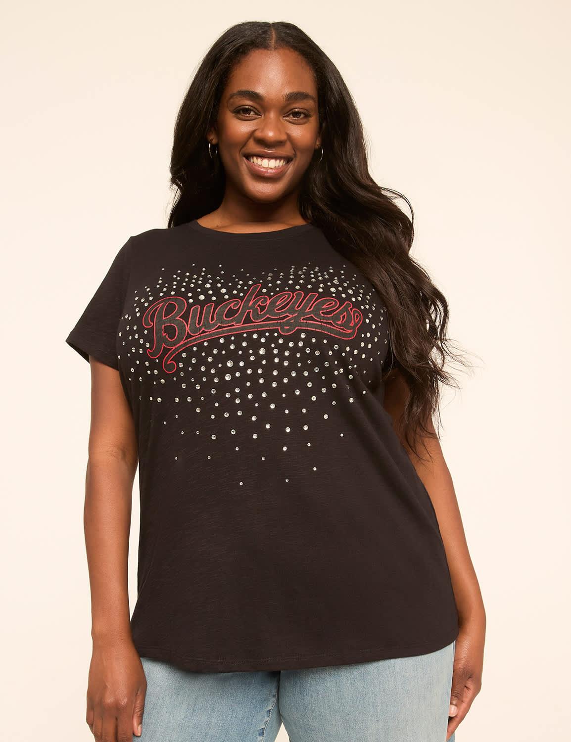 rhinestone buckeyes graphic tee