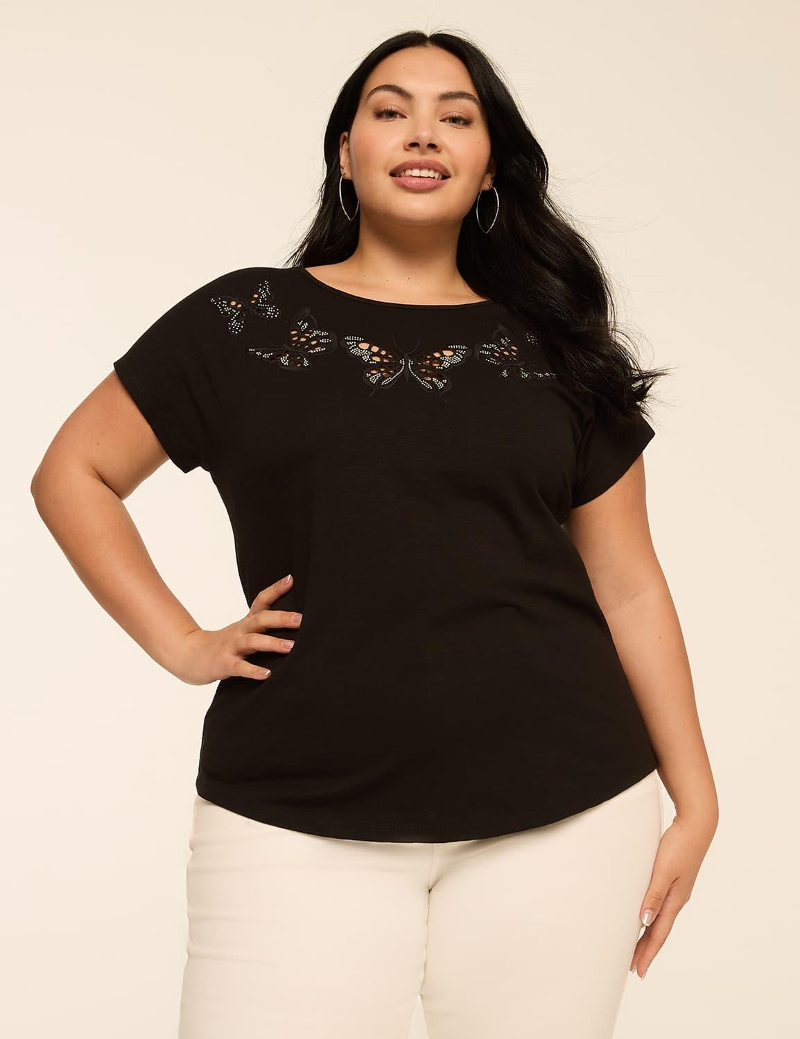 rhinestone butterflies graphic tee