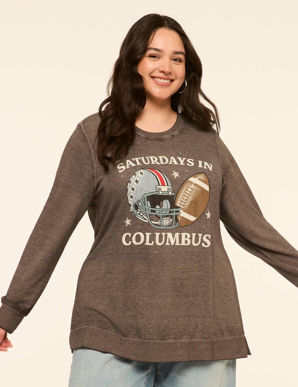 rhinestone saturdays in columbus graphic sweatshirt
