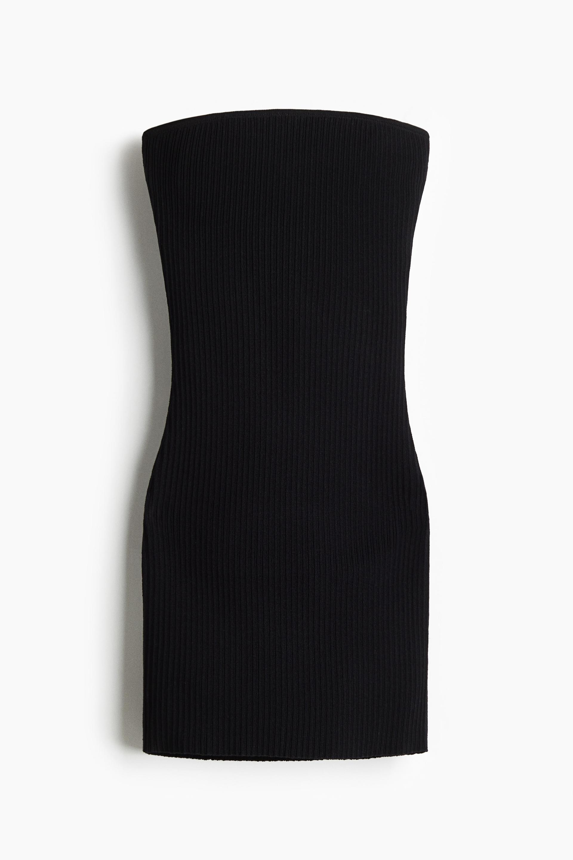 rib-knit bandeau dress
