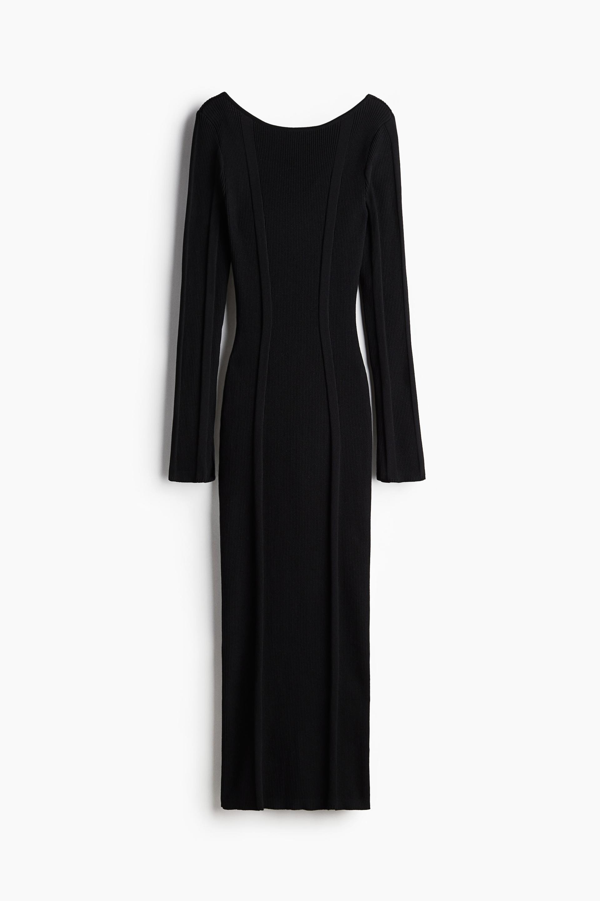 rib-knit bodycon dress with low-cut back
