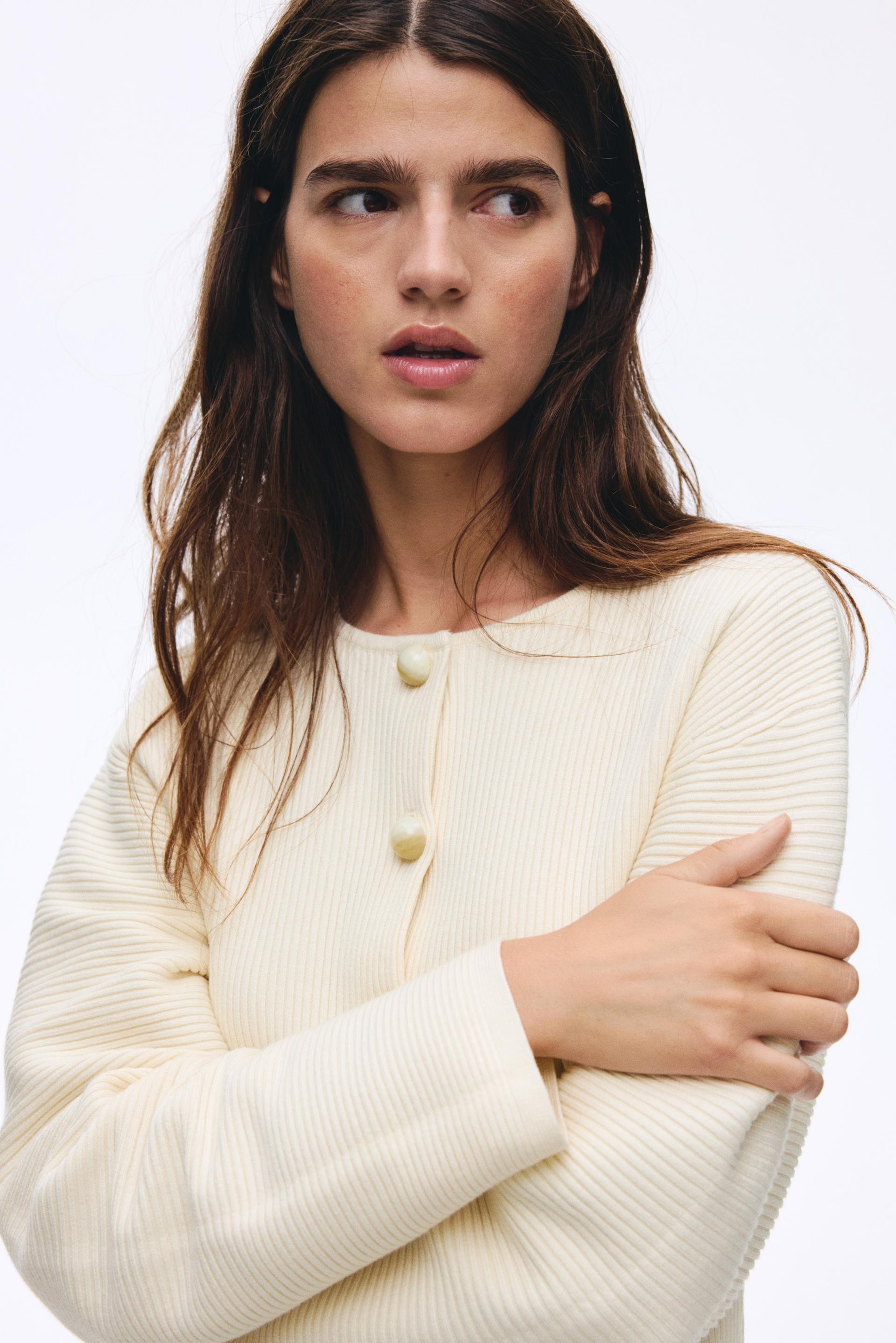 rib-knit cardigan