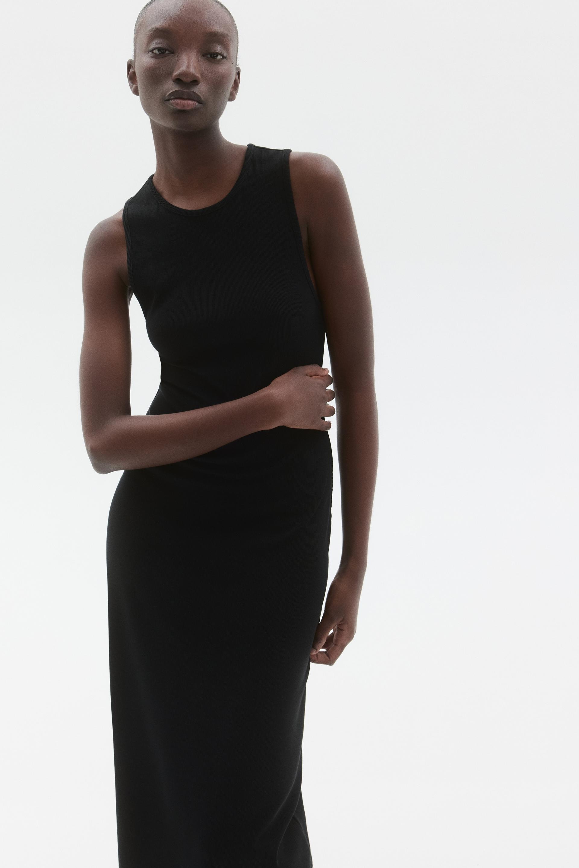 rib-knit maxi dress