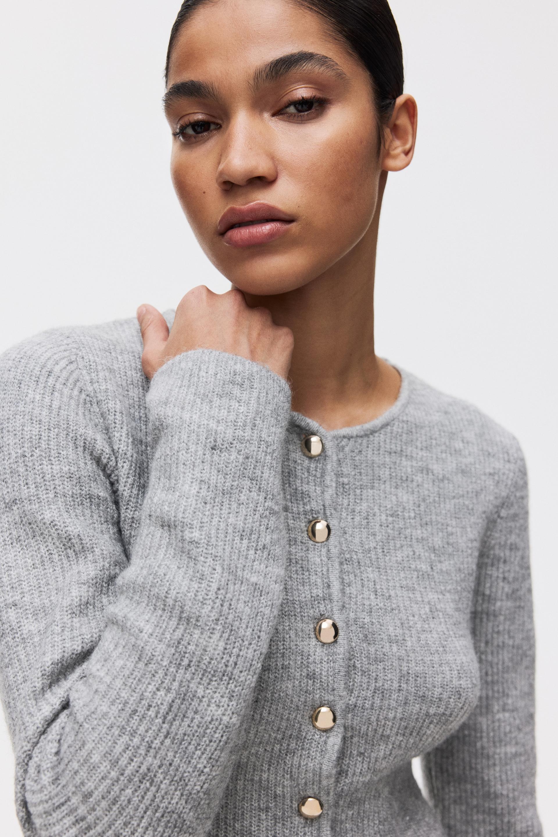 rib-knit peplum cardigan