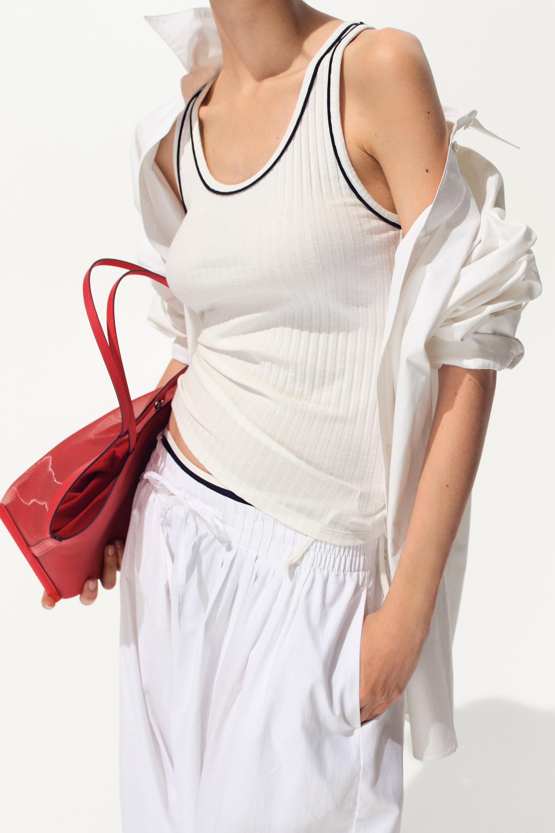 rib-knit tank top