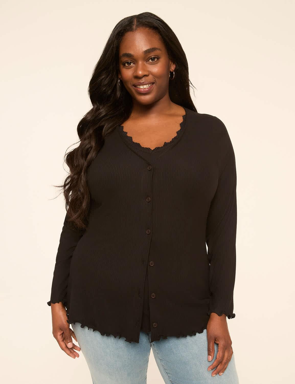 ribbed layered cardigan