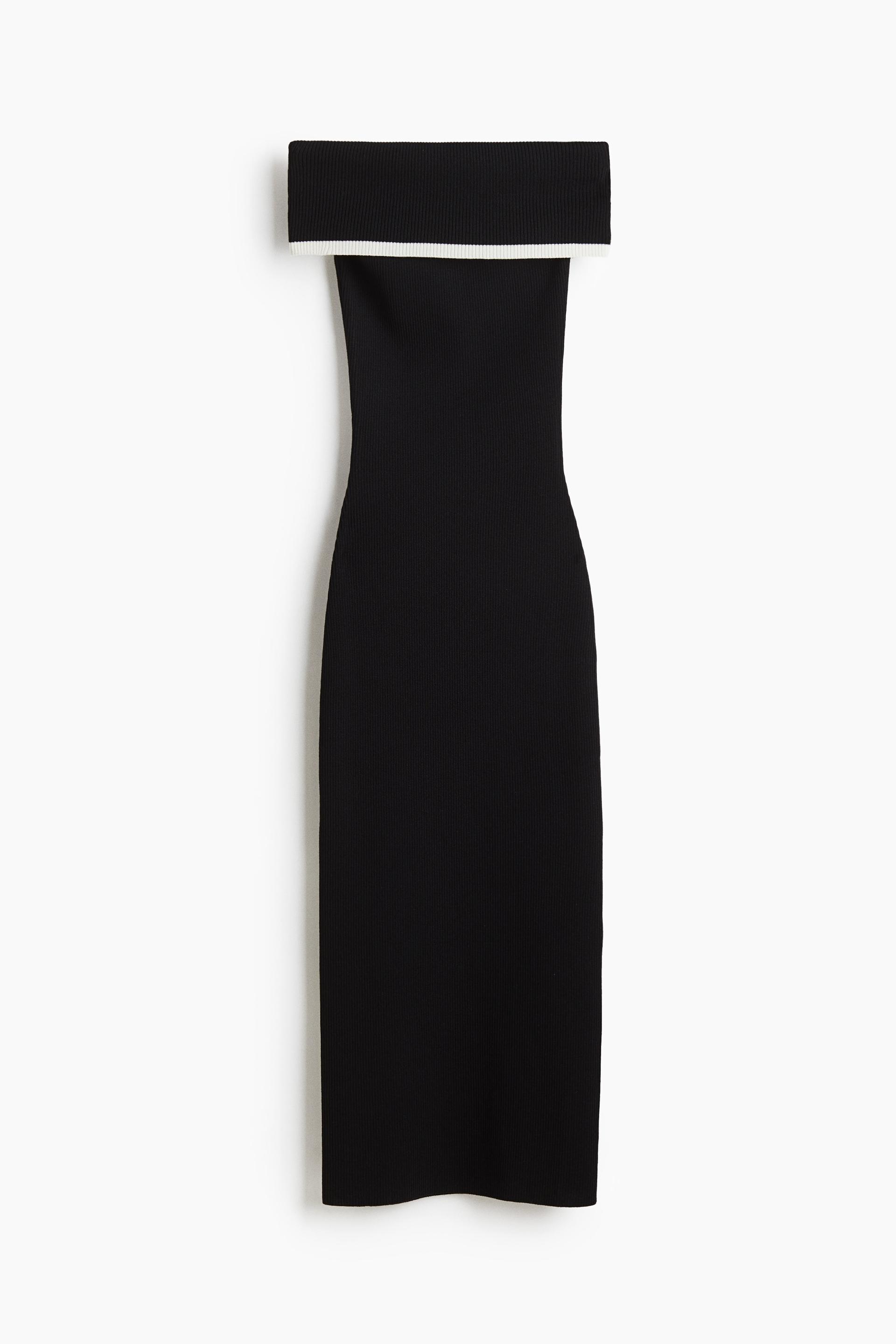 ribbed off-the-shoulder dress