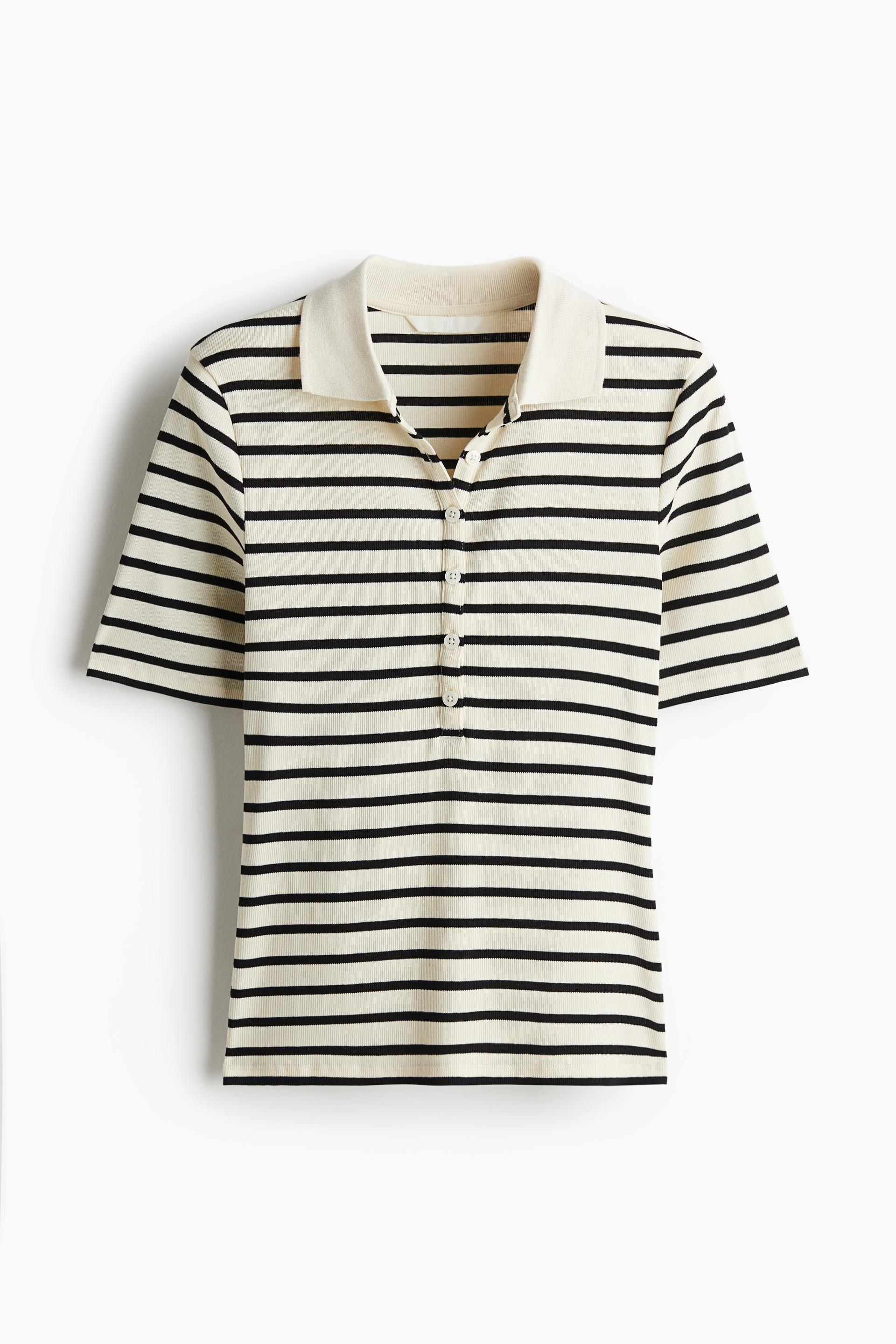 ribbed polo shirt