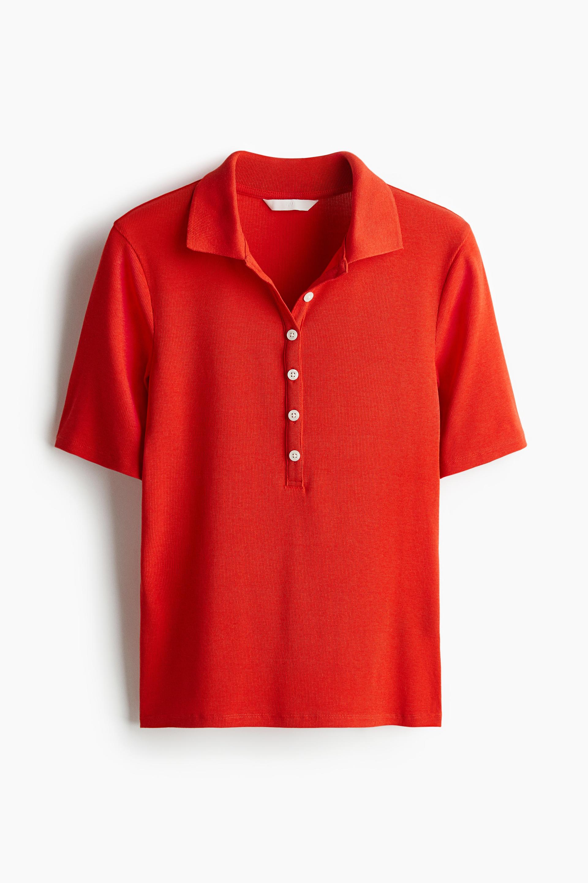ribbed polo shirt