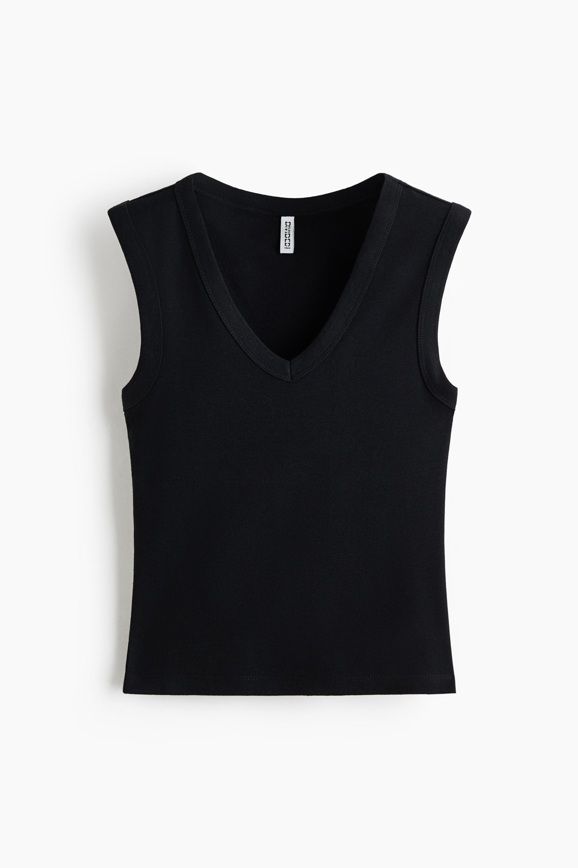ribbed v-neck tank top