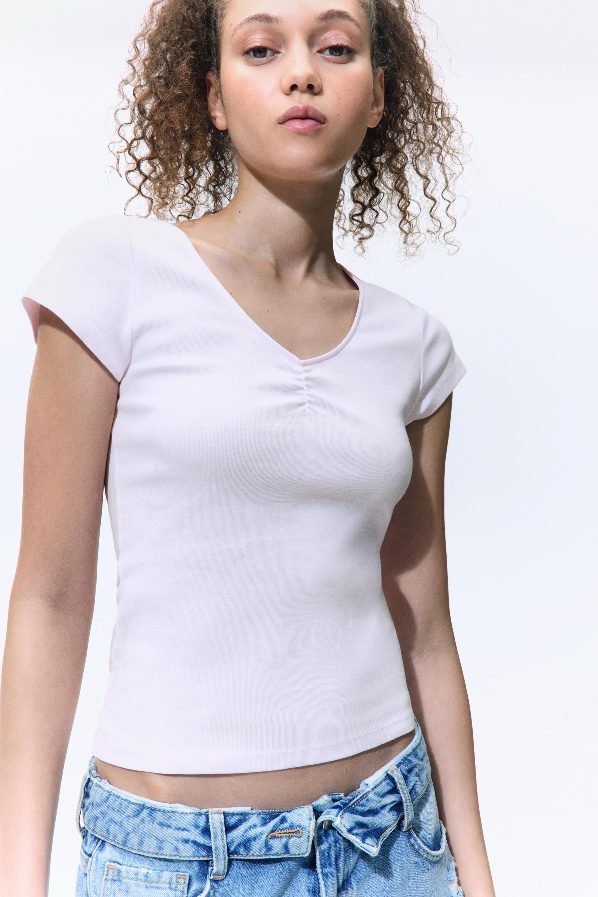 ribbed v-neck top