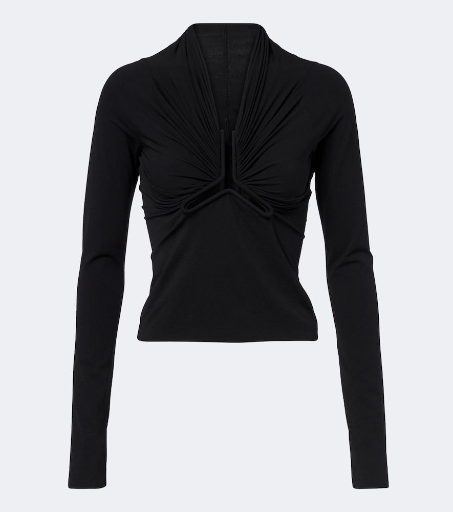 rick owens allanah gathered jersey top