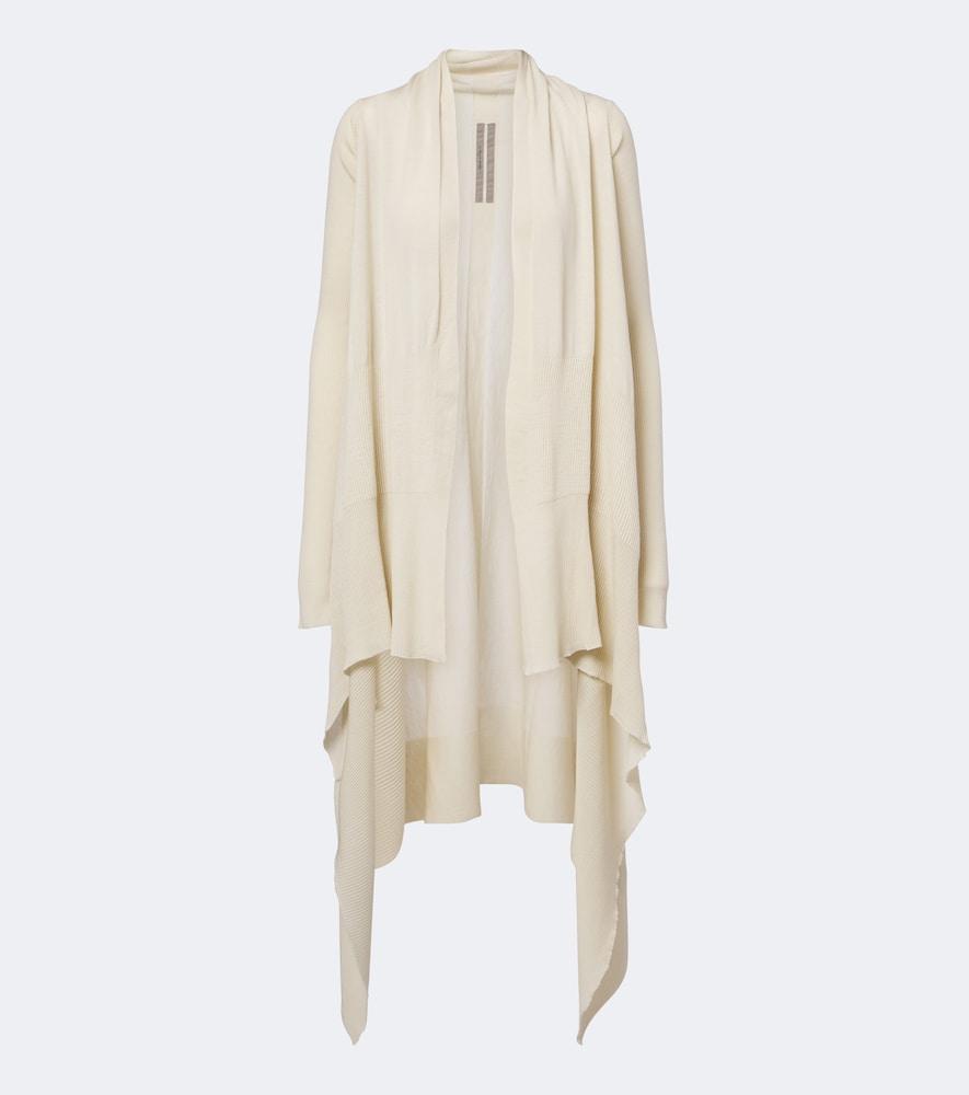 rick owens asymmetric virgin wool cardigan