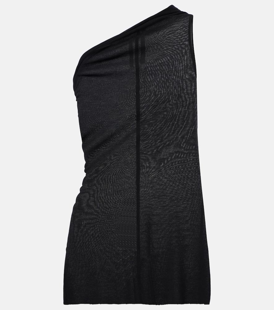 rick owens athena draped one-shoulder top