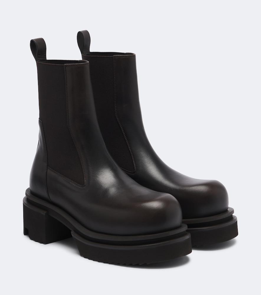 rick owens beatle leather platform chelsea boots