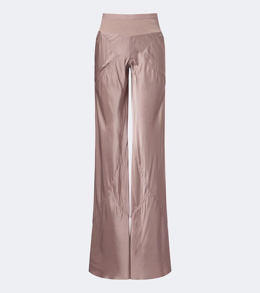rick owens bias satin wide-leg pants