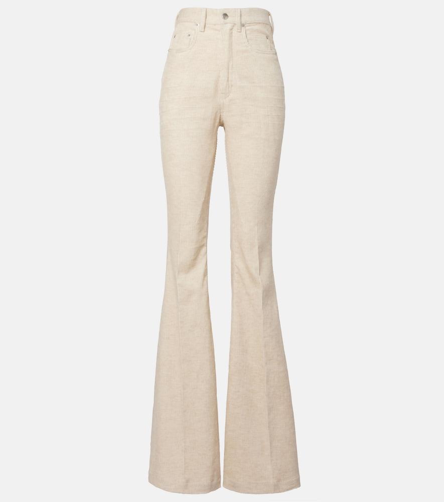 rick owens bolan cotton and linen bootcut jeans