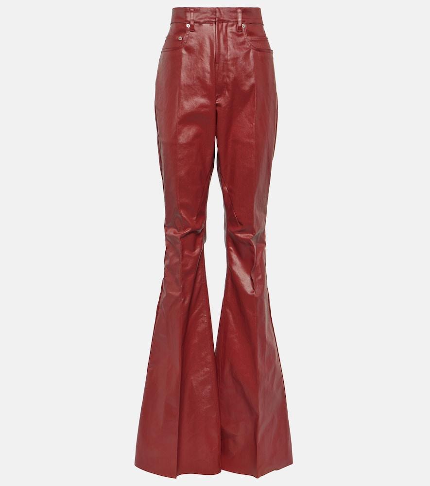 rick owens bolan high-rise coated denim jeans