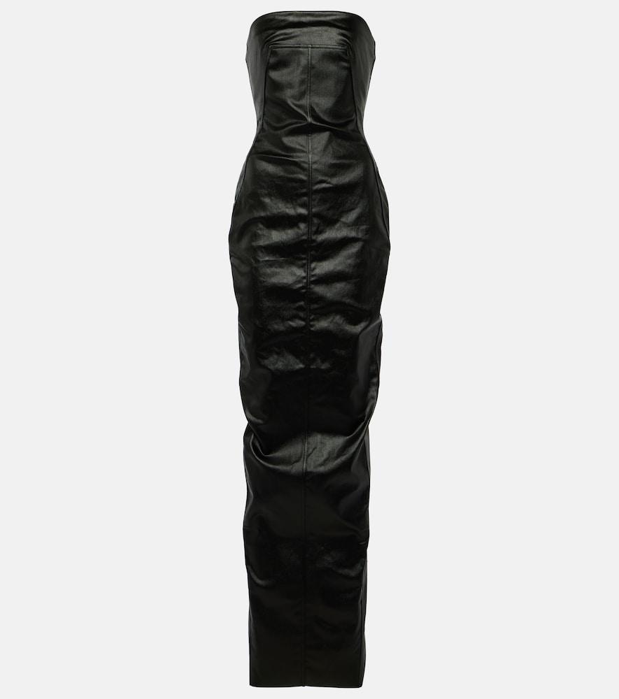 rick owens bustier-detail denim gown