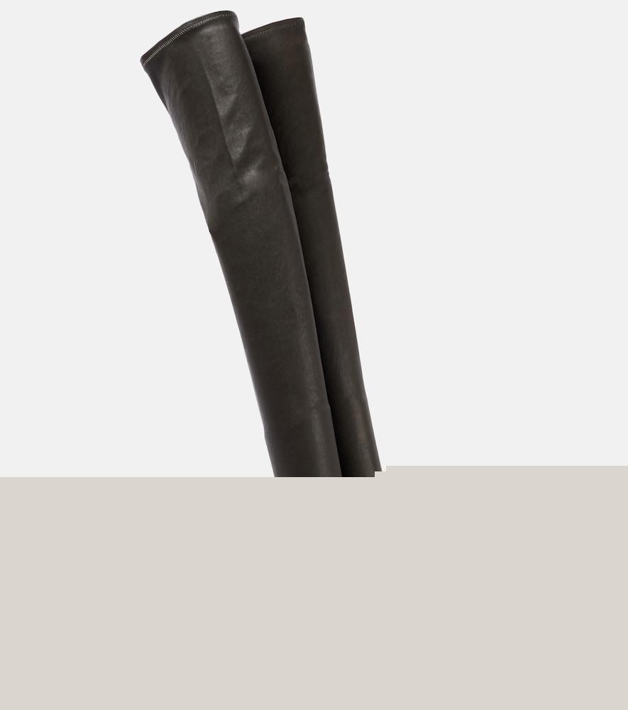 rick owens cantilever leather over-the-knee boots