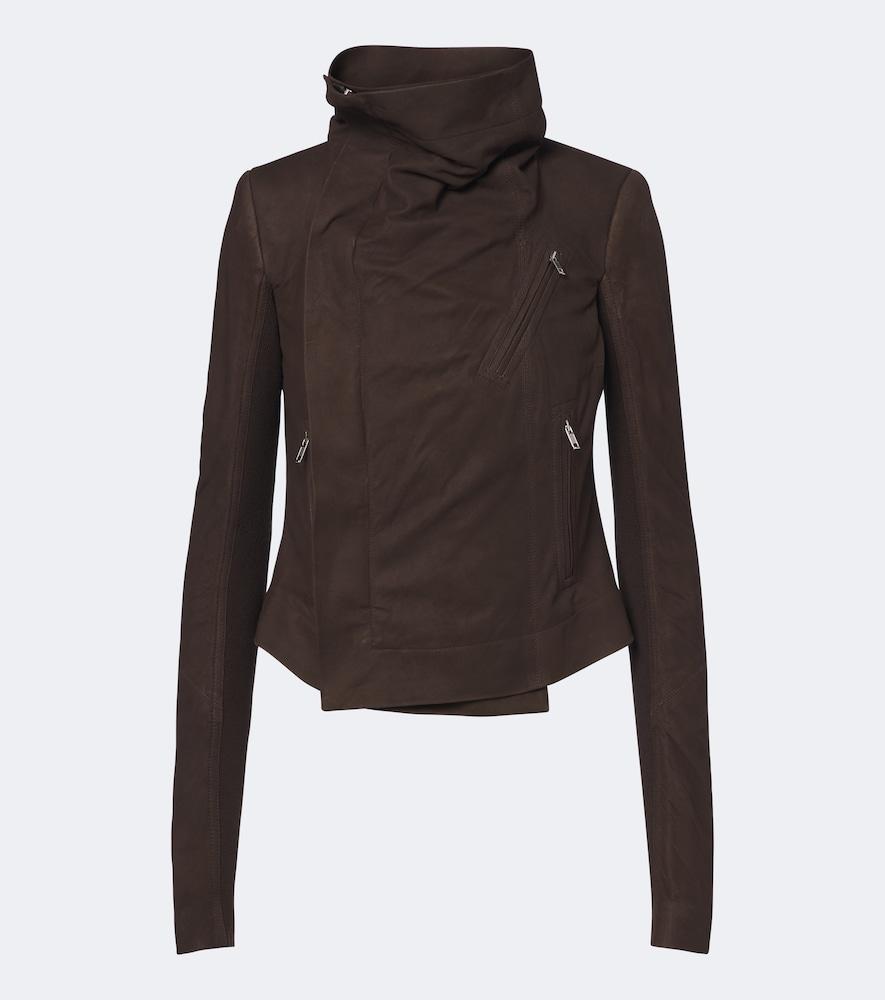 rick owens classic biker suede jacket