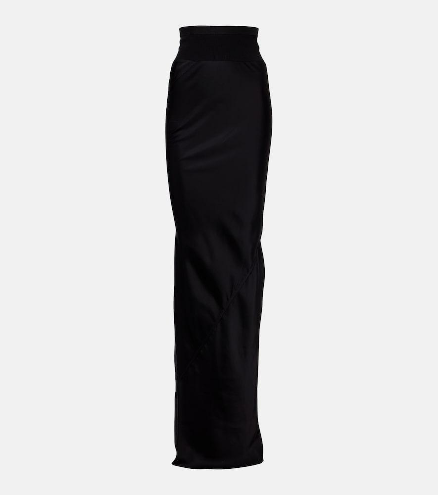 rick owens coda draped satin maxi skirt