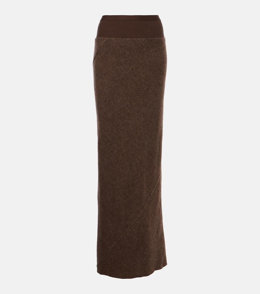 rick owens coda wool maxi skirt