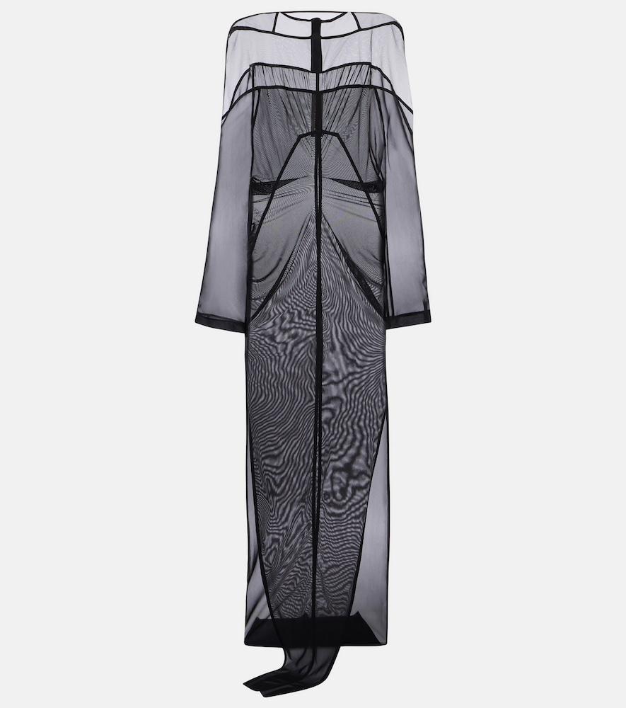 rick owens collage tulle and chiffon gown