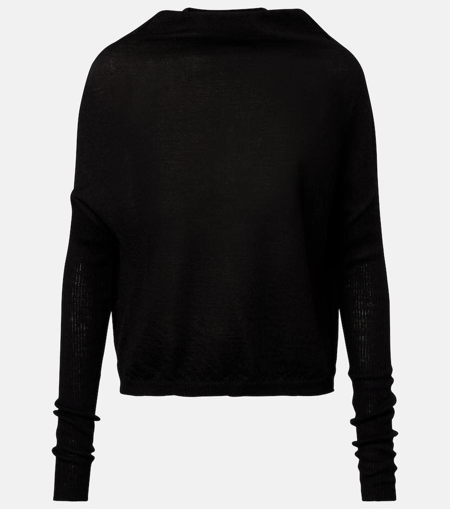 rick owens crater draped virgin wool sweater