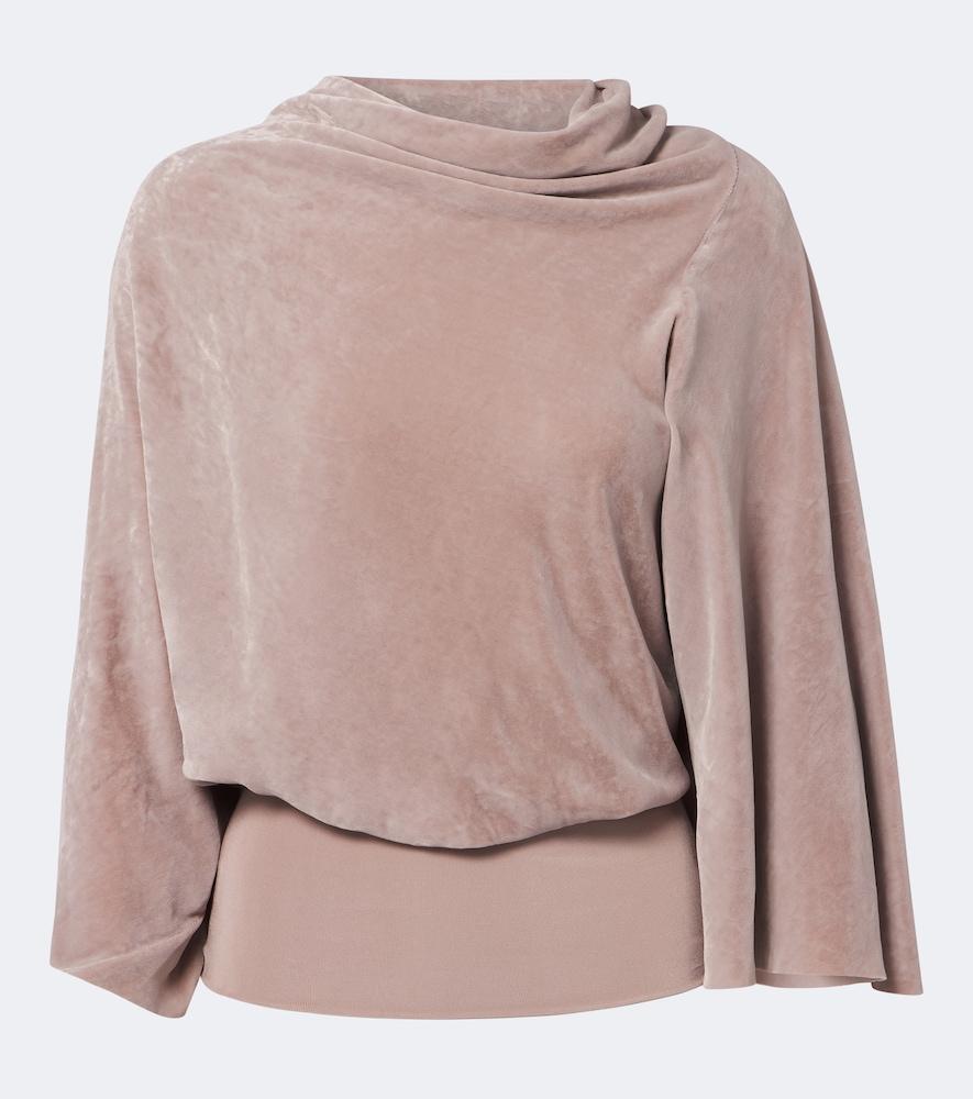 rick owens cylinder draped velvet top