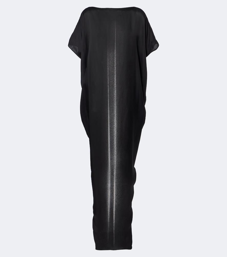 rick owens dagger printed satin maxi dress