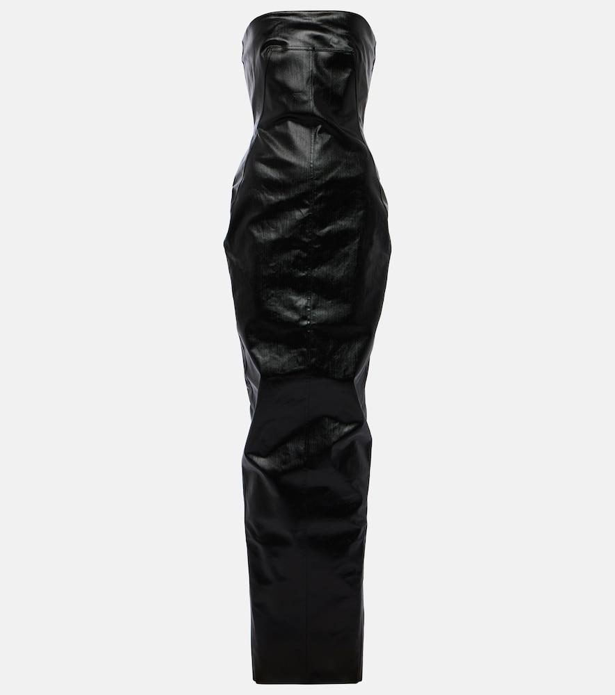rick owens denim bustier gown