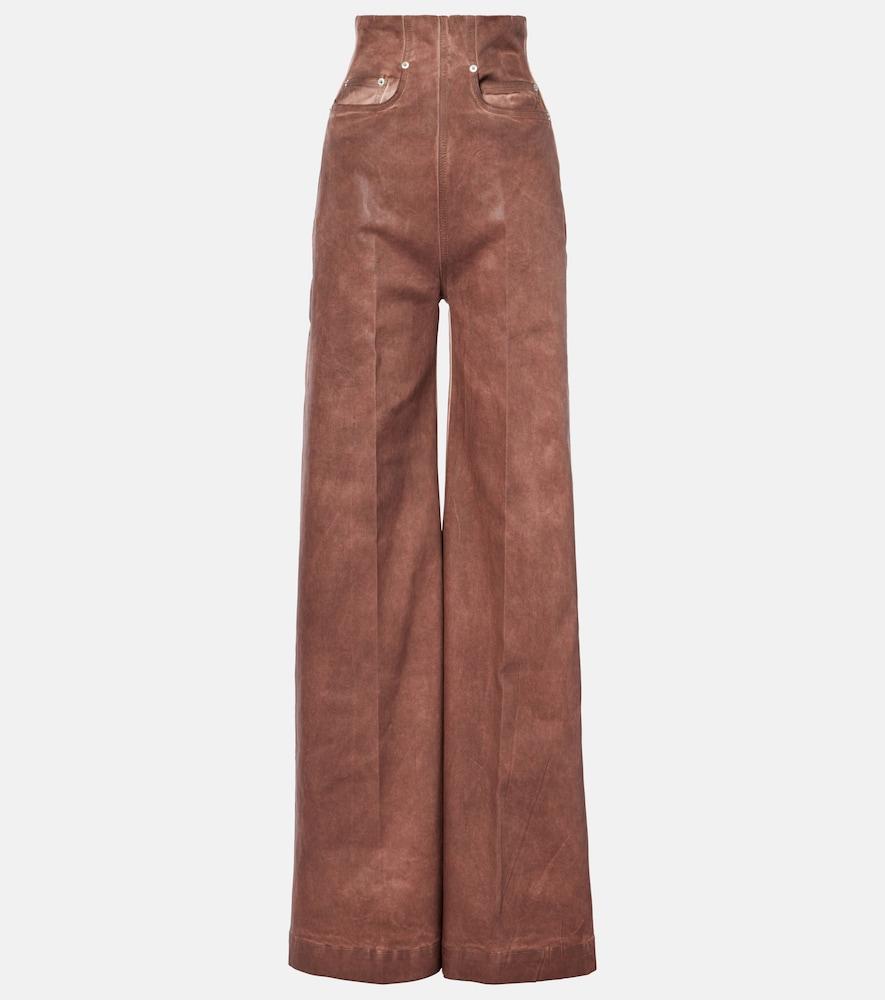 rick owens dirt cooper high-rise wide-leg jeans