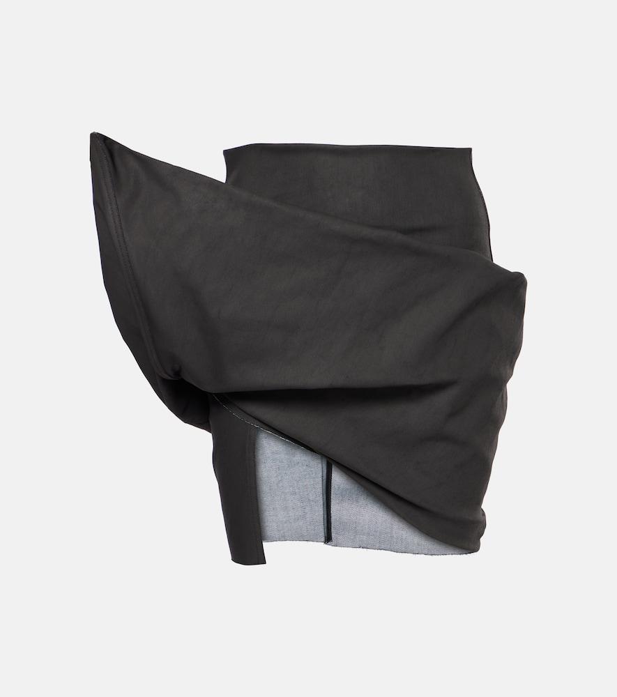 rick owens draped cotton-blend miniskirt