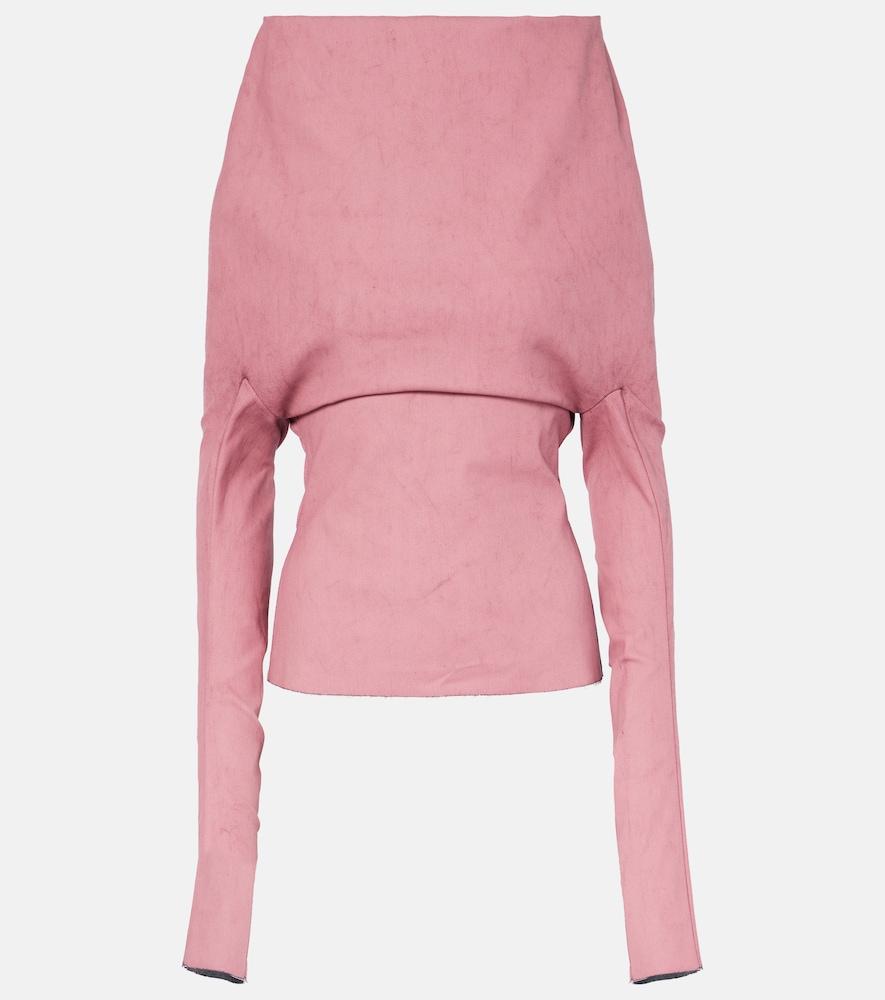 rick owens draped cotton-blend top
